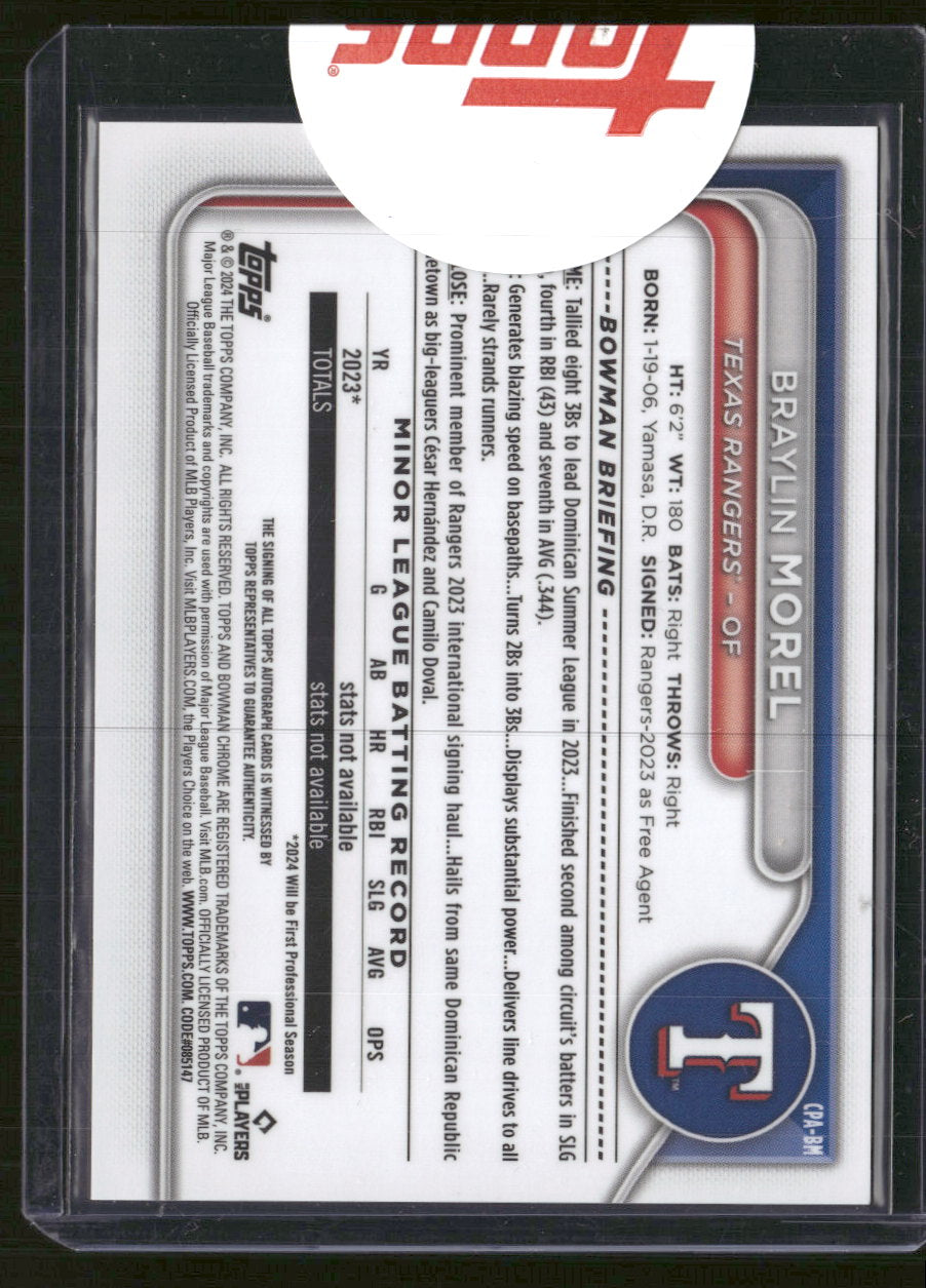 2024 Bowman C P Auto Gold Mini Diamond Refractors Braylin Morel #/50 #CPA-BM