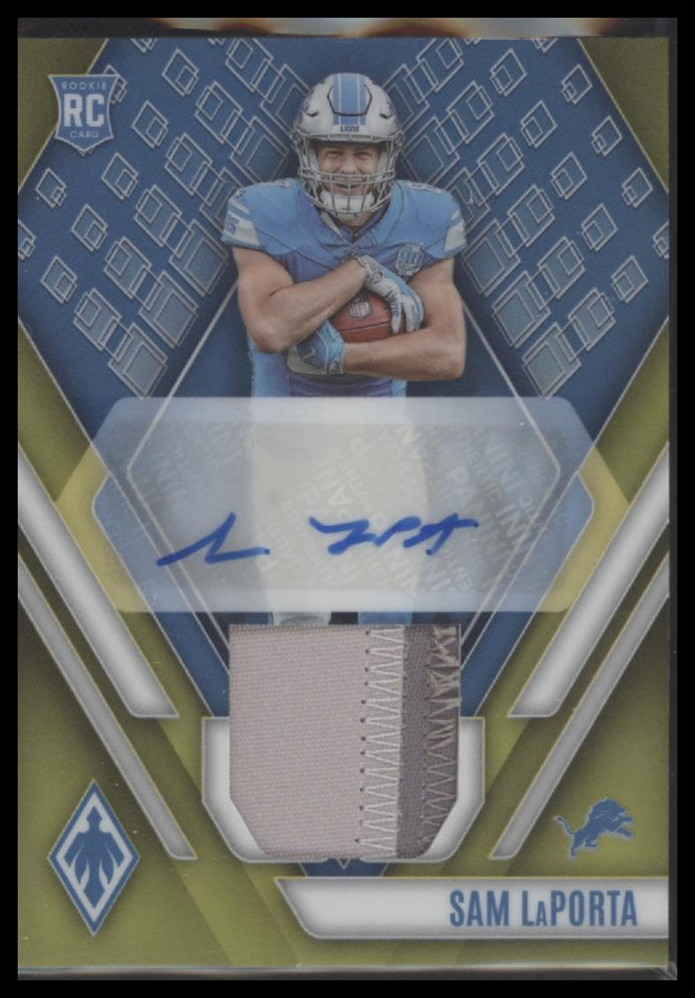 2023 Panini Phoenix RPS Rookie Auto Jersey Prime Yellow /75 Sam LaPorta