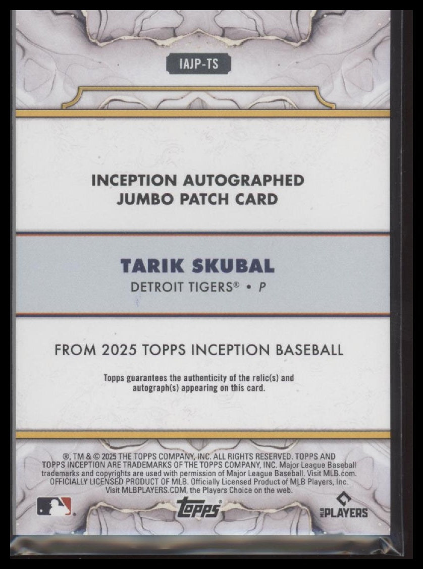 2025 Topps Inception Auto Jumbo Patch /125 Tarik Skubal #IAP-TS