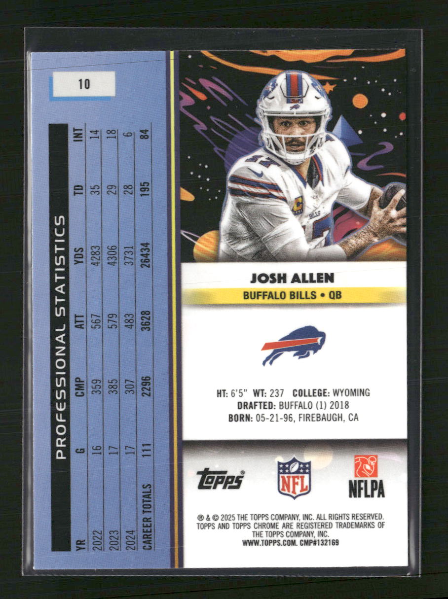 2025 Topps Chrome Cosmic Aqua Equinox Refractor Josh Allen #/199 #10