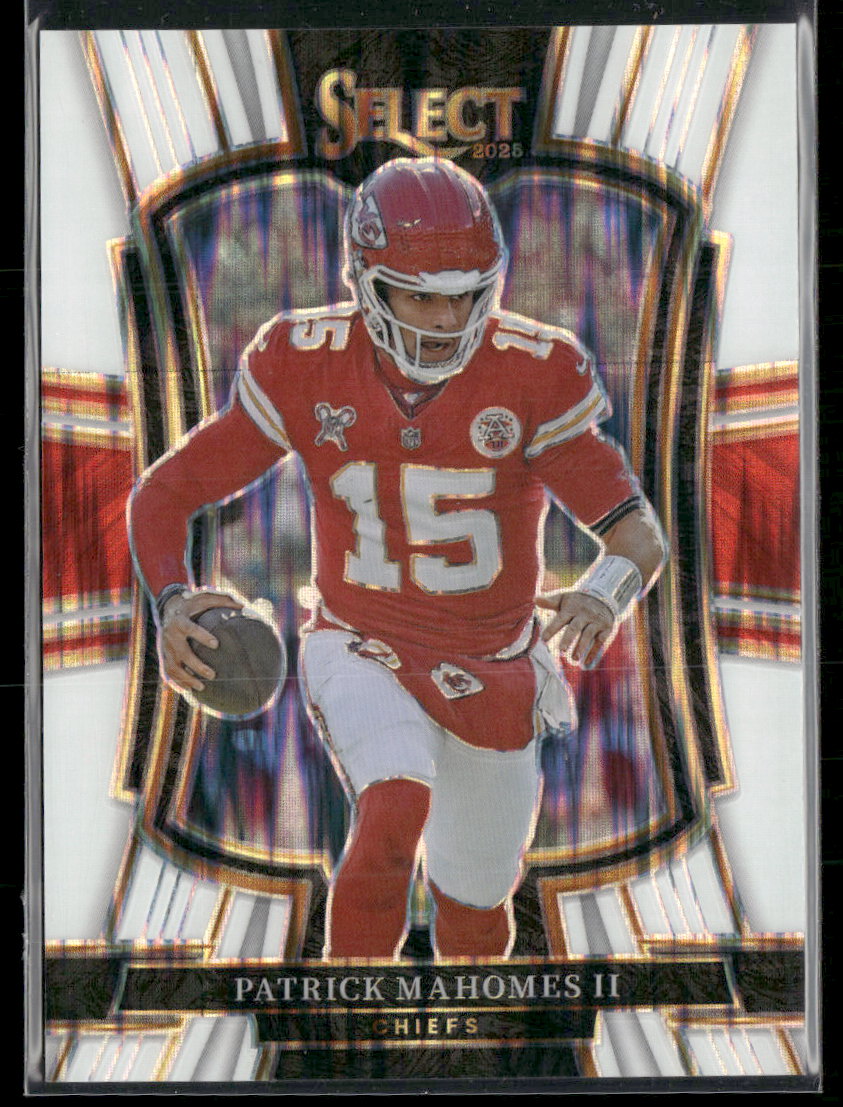 2025 Panini Select White Prizm Shock Patrick Mahomes II #/799 #107