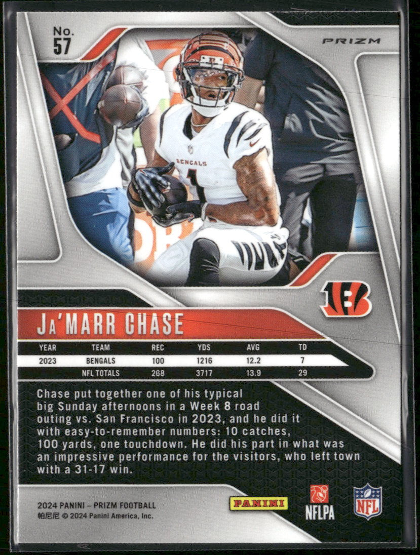 2024 Panini Prizm Black and White Checker Ja'Marr Chase #57