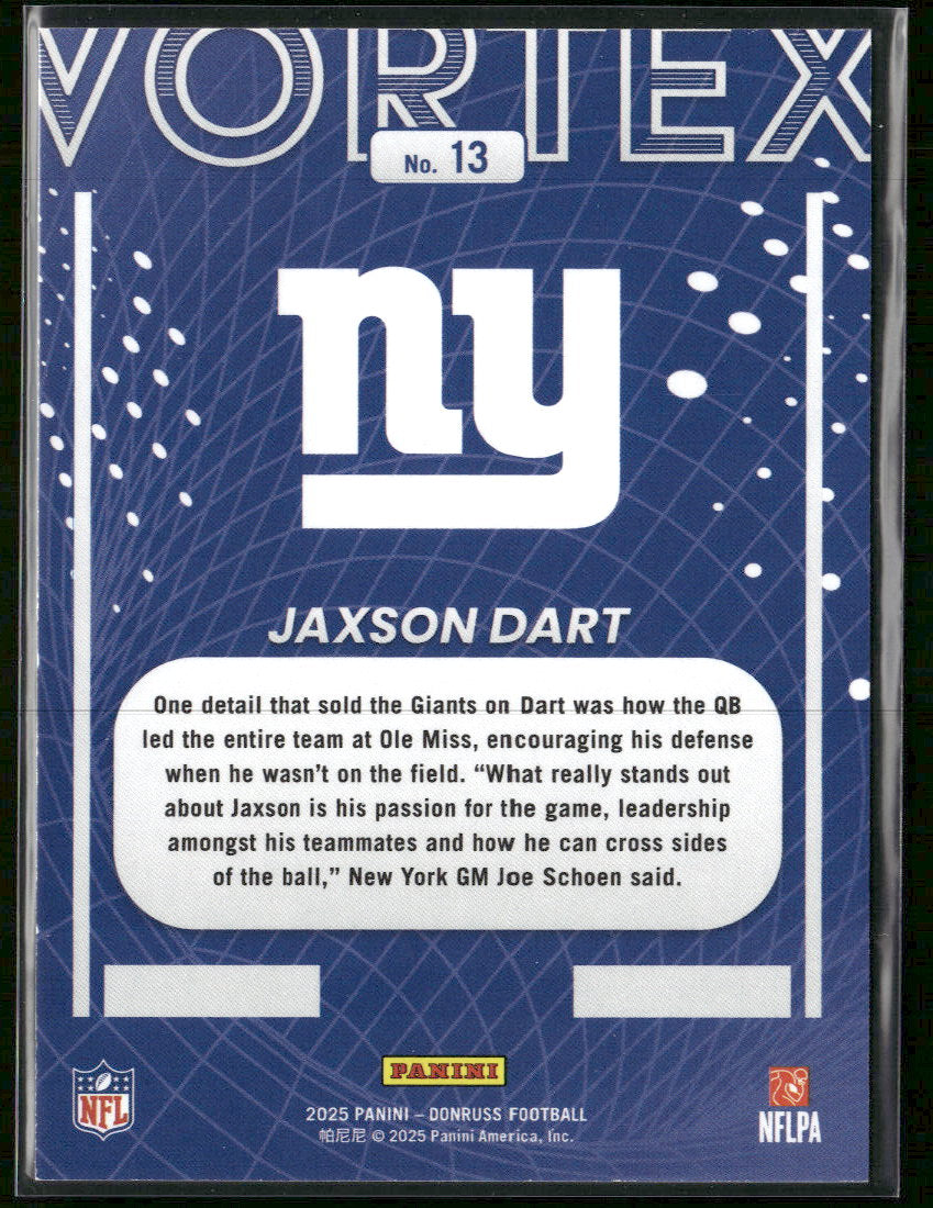 2025 Donruss Vortex Jaxson Dart #13