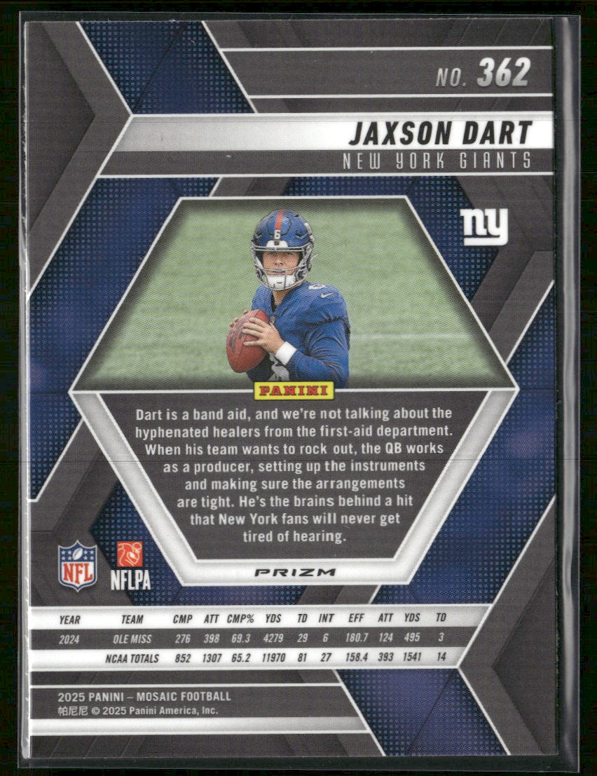 2025 Panini Mosaic Mosaic Jaxson Dart Rookie #362