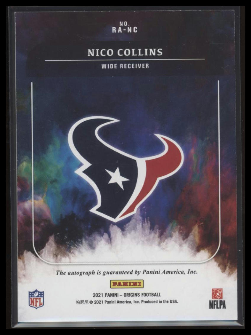 2021 Panini Origins Rookie Autographs Nico Collins Auto #RA-NC