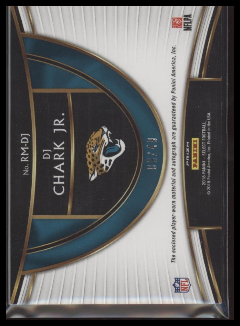 2018 Panini Select Rookie Signature Mem Purple Prizm DJ Chark Jr. /49 Auto