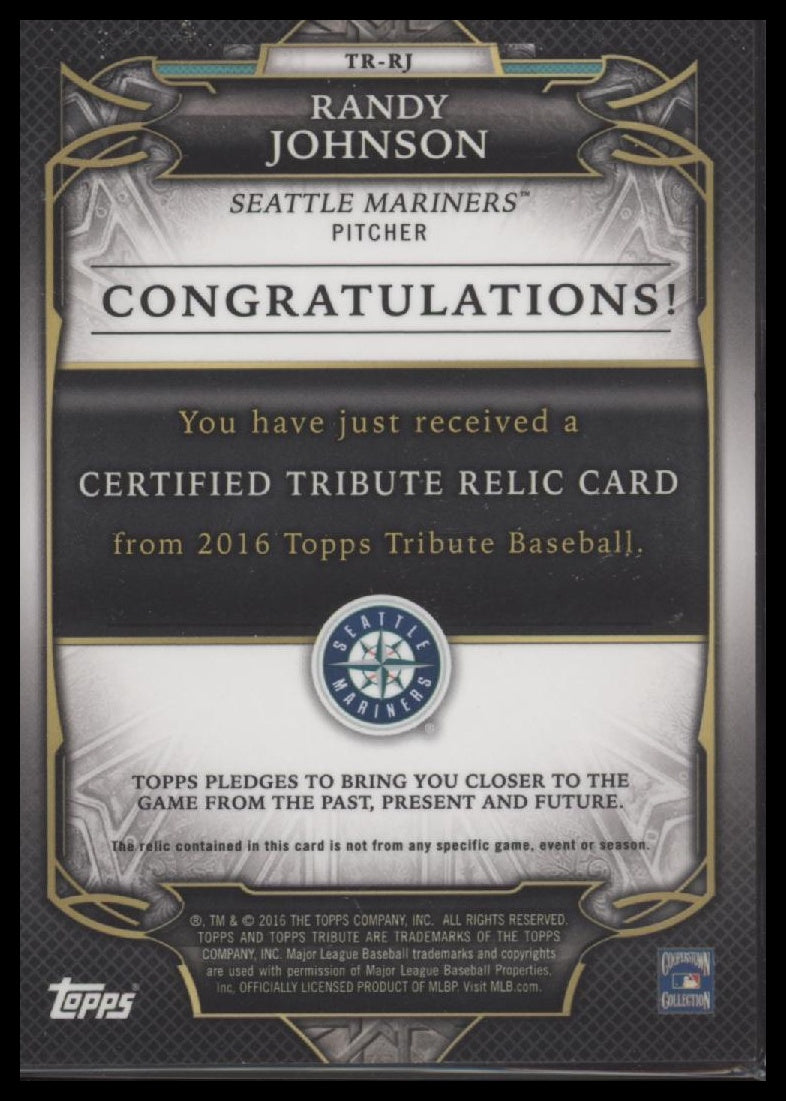2016 Topps Tribute Tribute Relics Green /99 Randy Johnson #TR-RJ