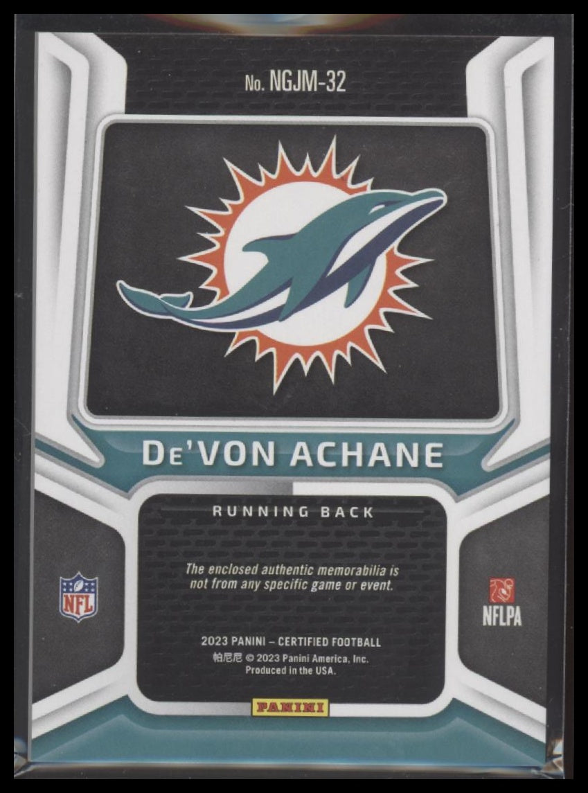 2023 Panini Certified Freshman Fabric Signatures Red De'Von Achane /199 Auto