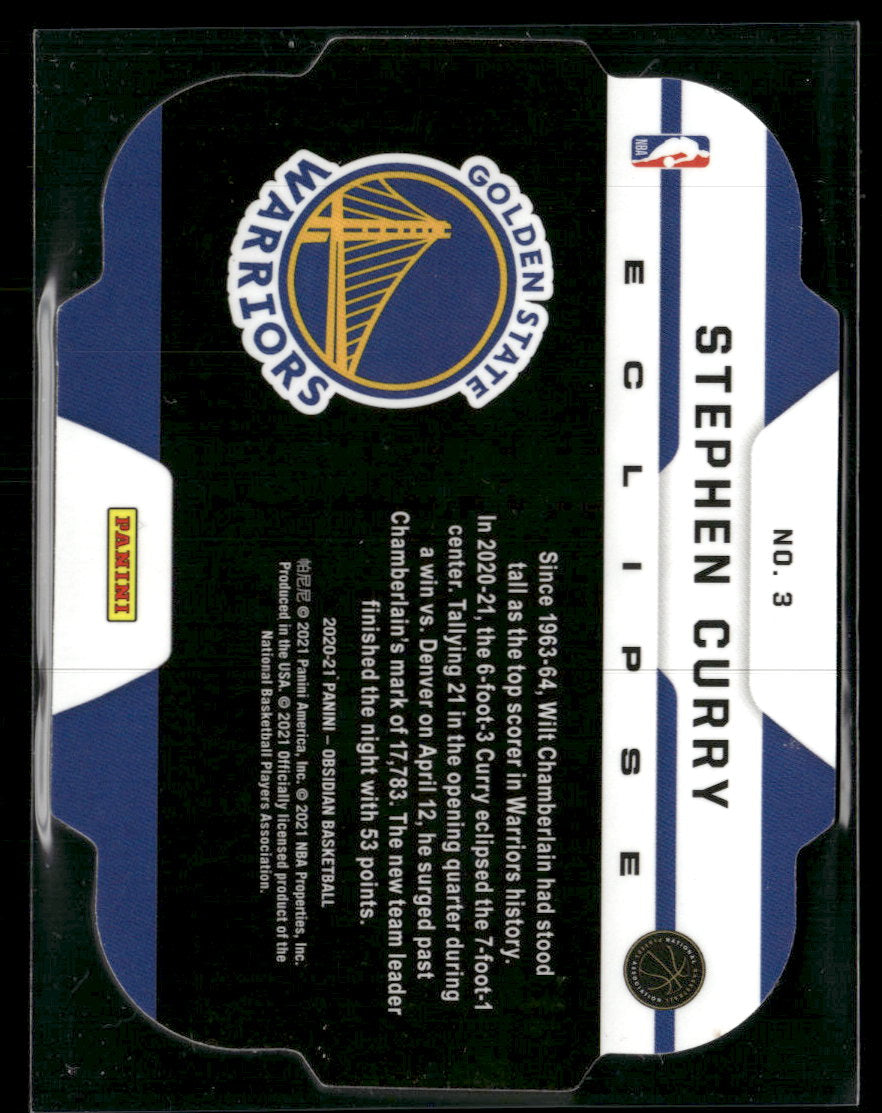 2020-21 Panini Obsidian Eclipse Electric Etch Red Flood Stephen Curry #3
