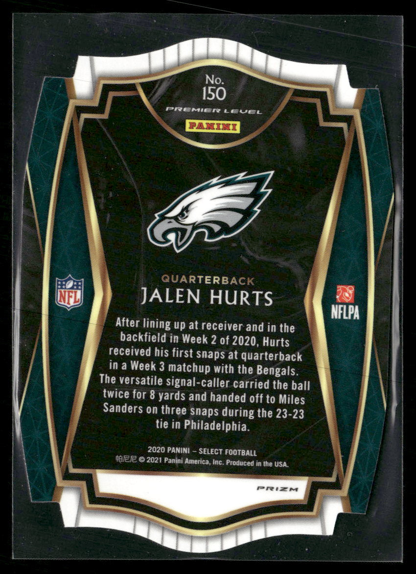 2020 Panini Select Purple Prizm Die Cut Jalen Hurts RC #150