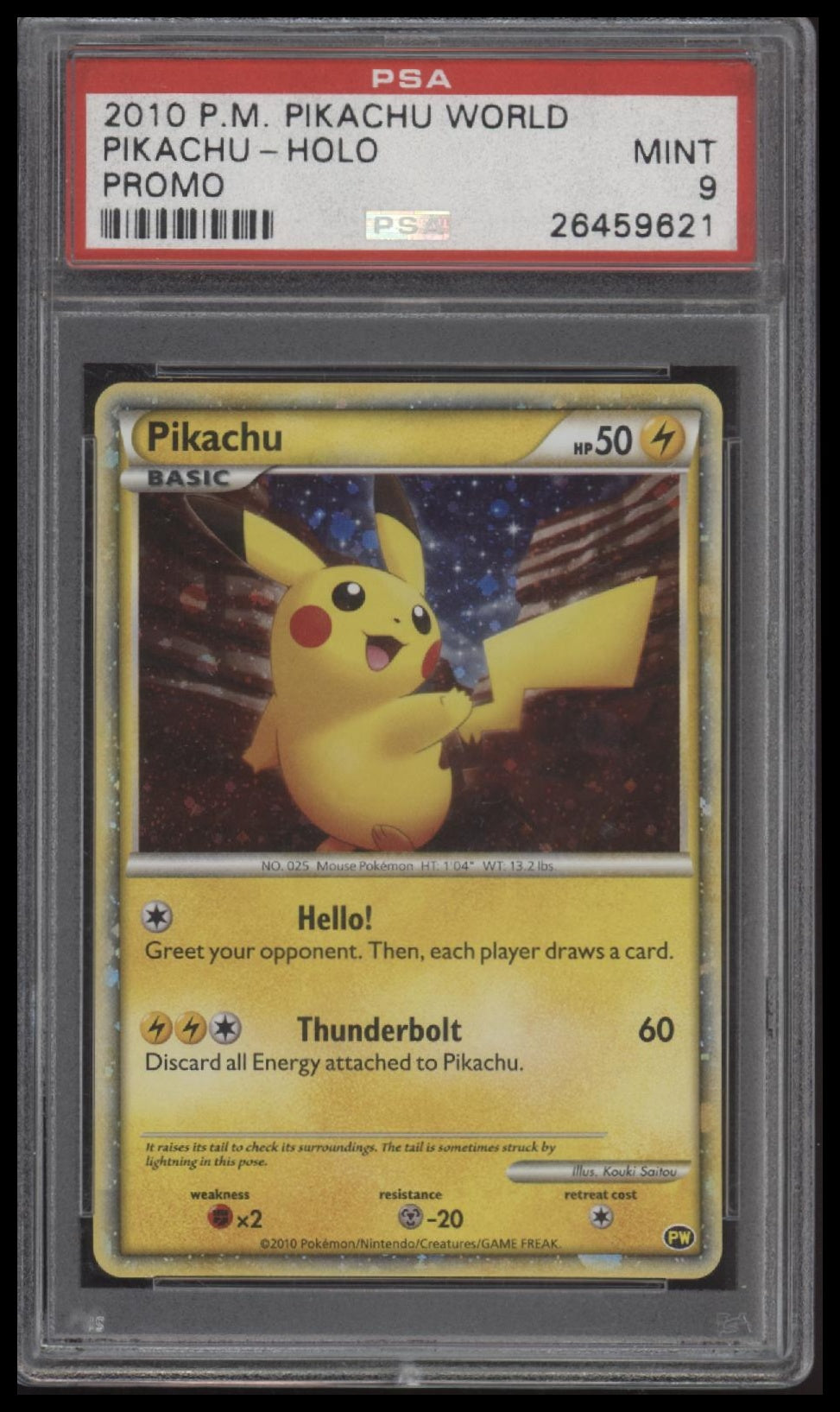 2010 Pokemon World Collection Promo Pikachu-Holo 9 PSA #