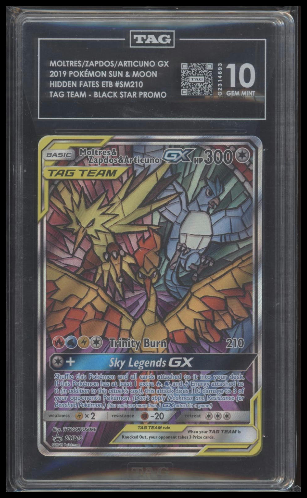 SM Promos Moltres & Zapdos & Articuno GX 10 TAG #SM210