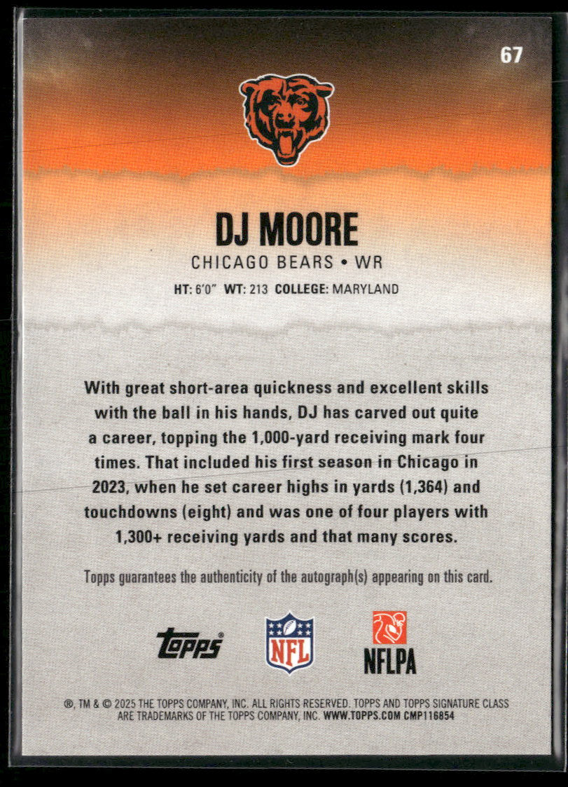 2025 Topps Signature Class Veteran Auto Silver Foil #/275 DJ Moore #67