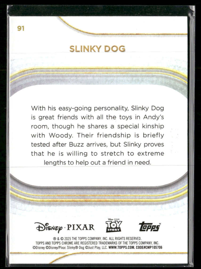2025 Topps Chrome Disney Aqua Refractor #/199 Slinky Dog #91