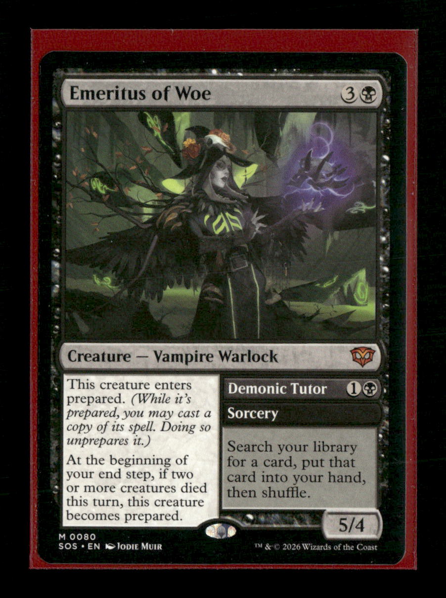 Secrets of Strixhaven Emeritus of Woe (Extended Art) #324