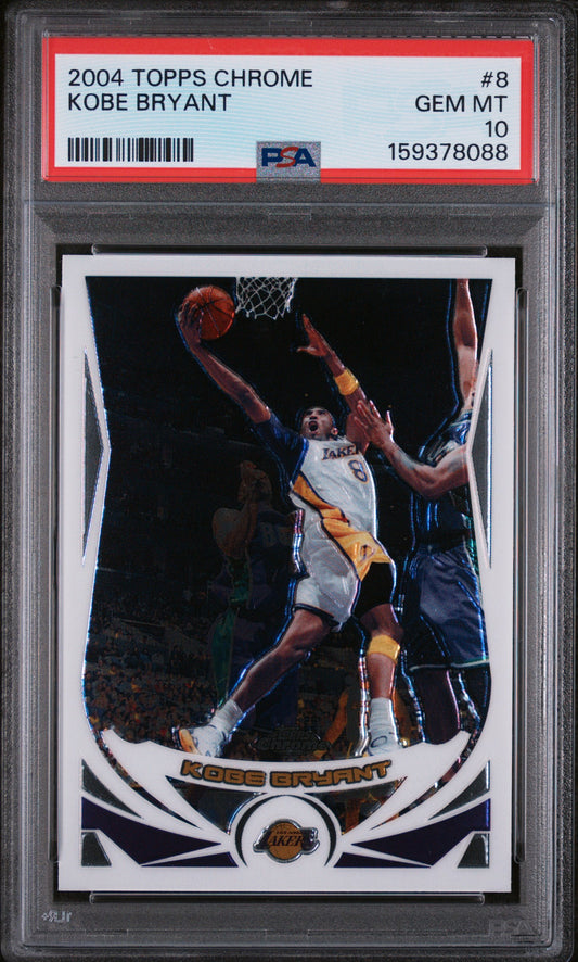 2004 Topps Chrome Kobe Bryant 10 PSA #8