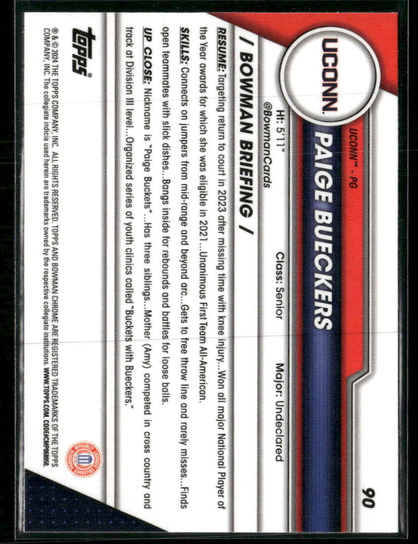 2023-24 Bowman University Chrome Paige Bueckers #90