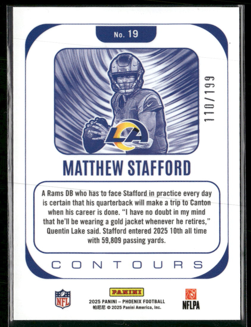 2025 Panini Phoenix Contours Silver Lava Prizm Matthew Stafford #/199 #19