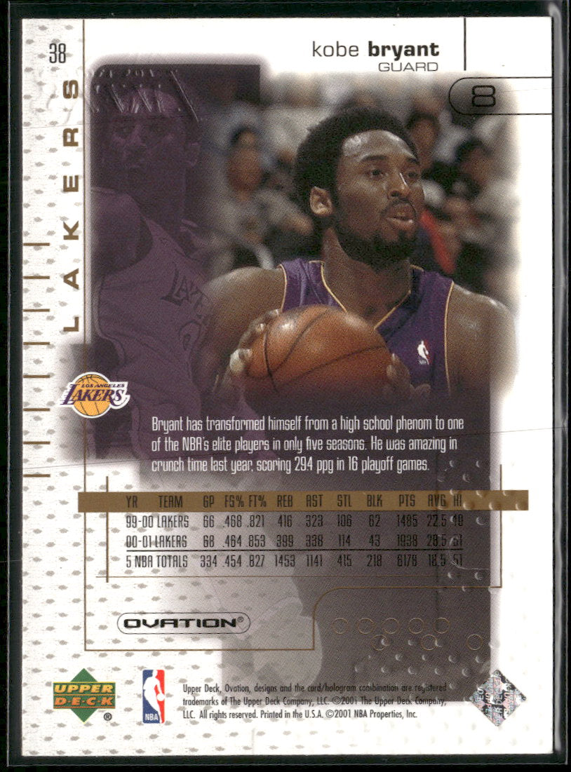 2001-02 Upper Deck Ovation Kobe Bryant #38