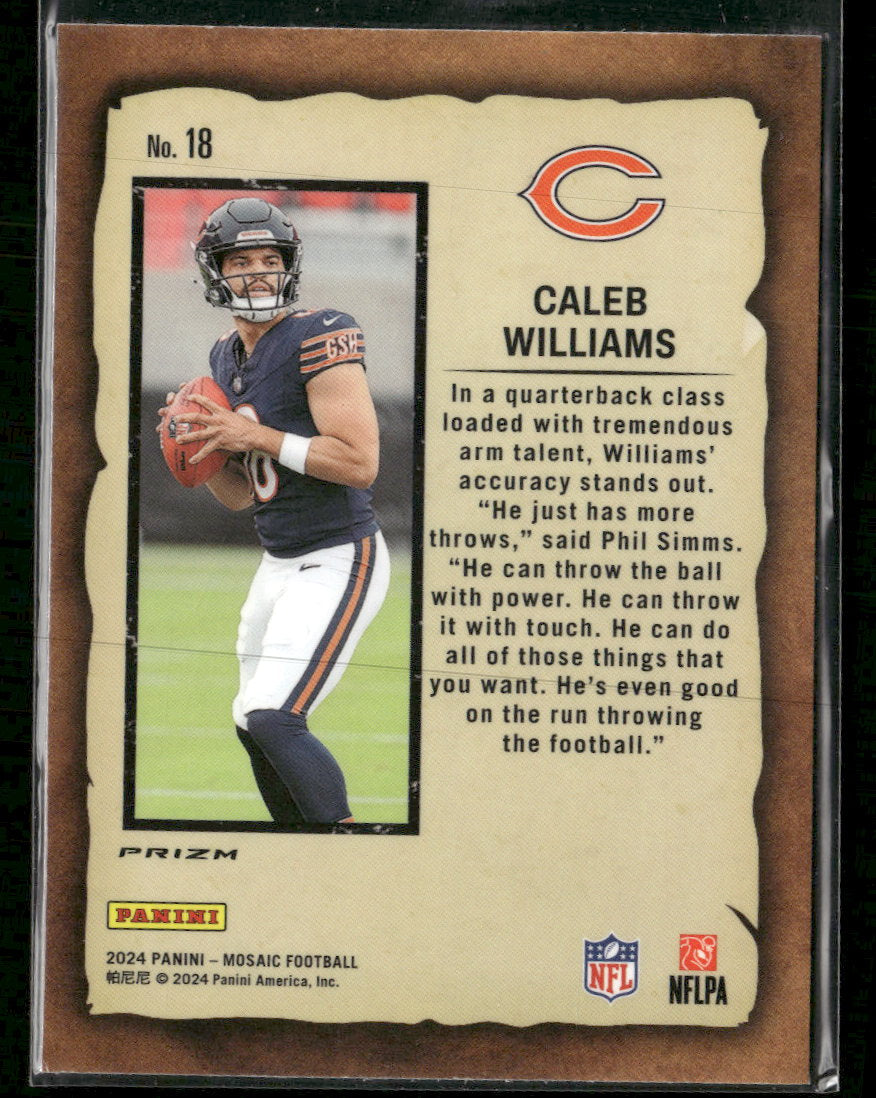2024 Panini Mosaic Notoriety Green Mosaic Caleb Williams #18