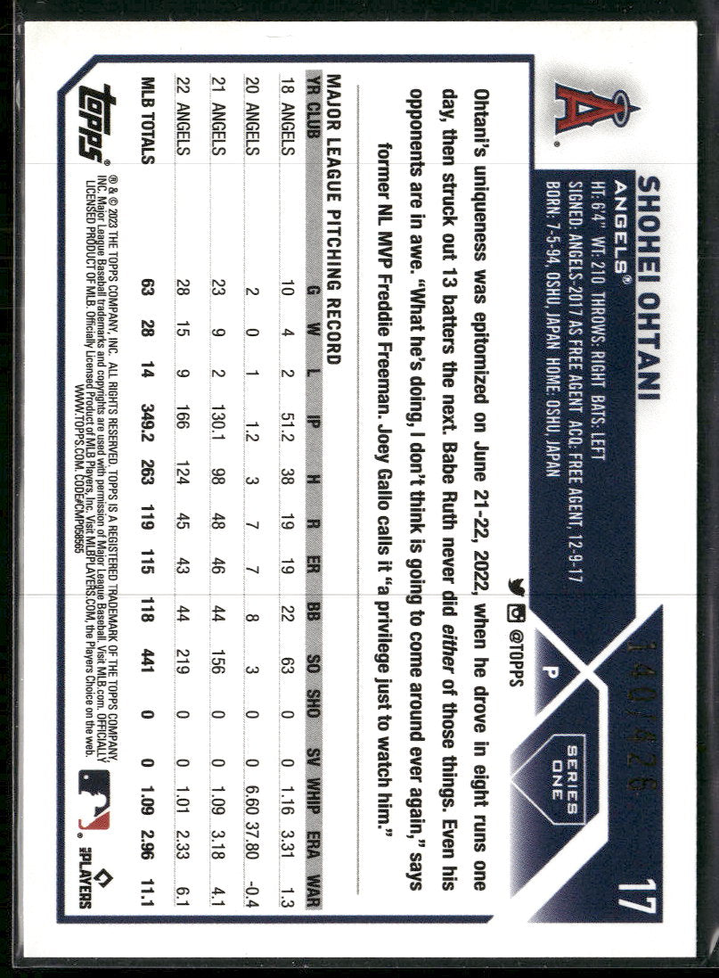 2023 Topps Foilboard Hobby Shohei Ohtani #/426 #17