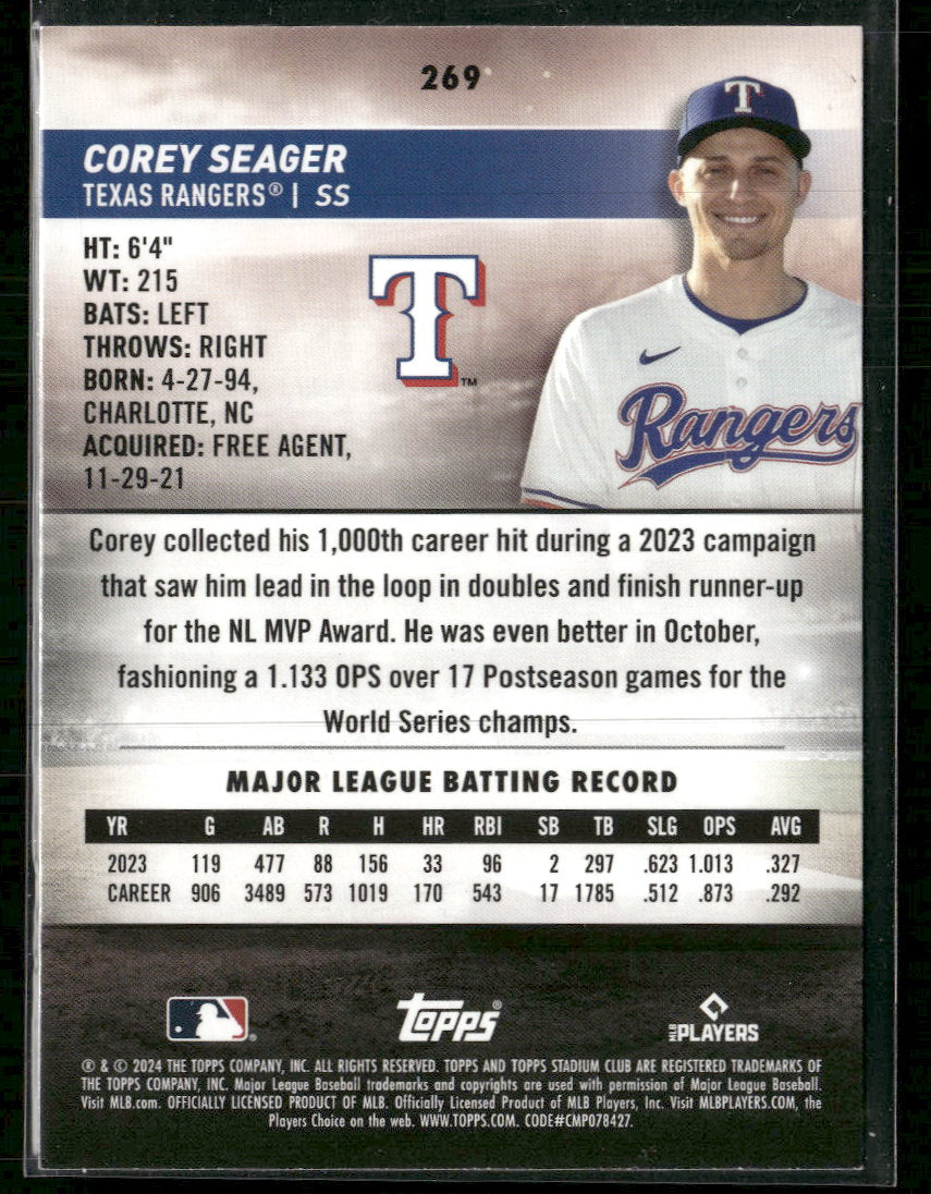 2024 Stadium Club Members Only SSP Corey Seager #269