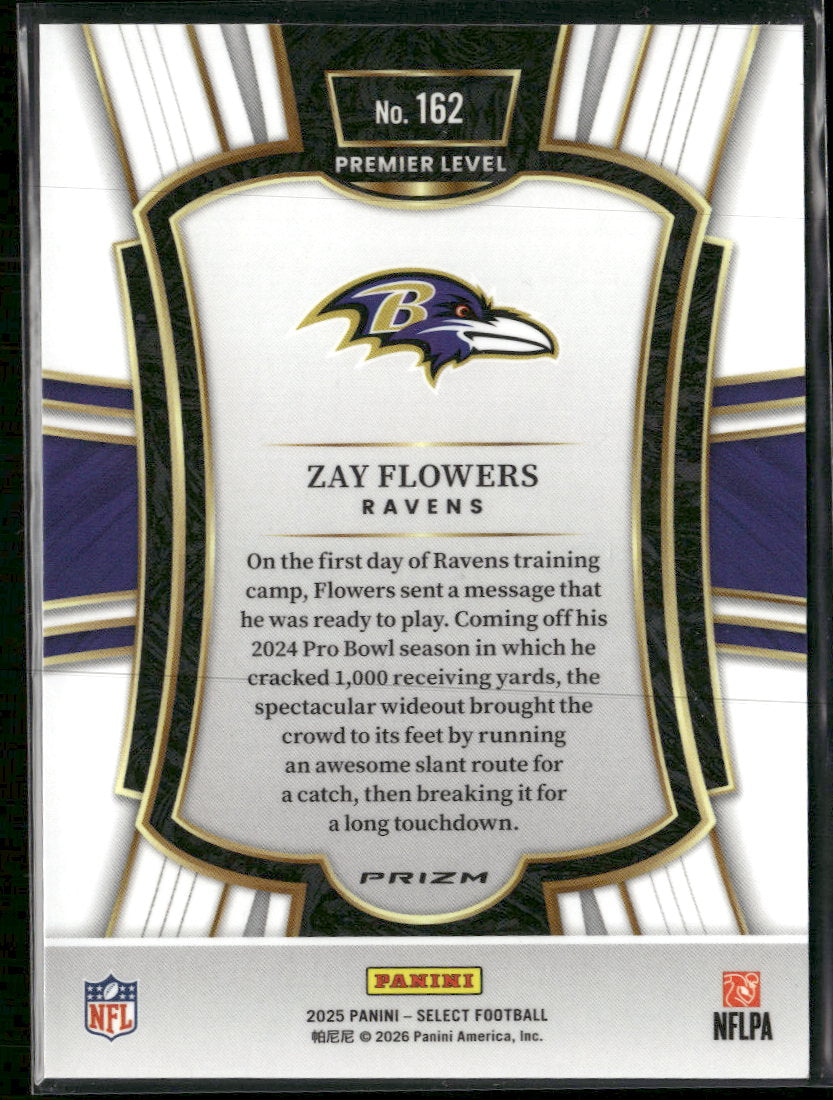 2025 Panini Select Zebra Prizm Zay Flowers #162