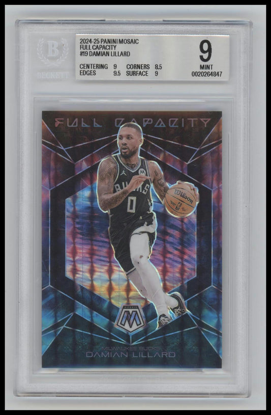 2024-25 Panini Mosaic Full Capacity Damian Lillard 9.0 BGS #19