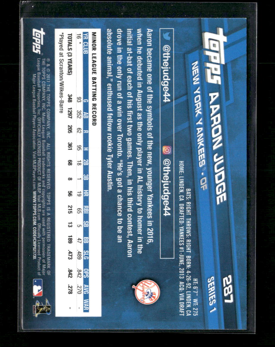 2017 Topps Aaron Judge Rookie #287