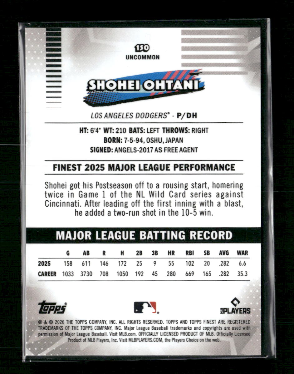 2026 Finest Orange Geometric Refractors Shohei Ohtani #/25 #150