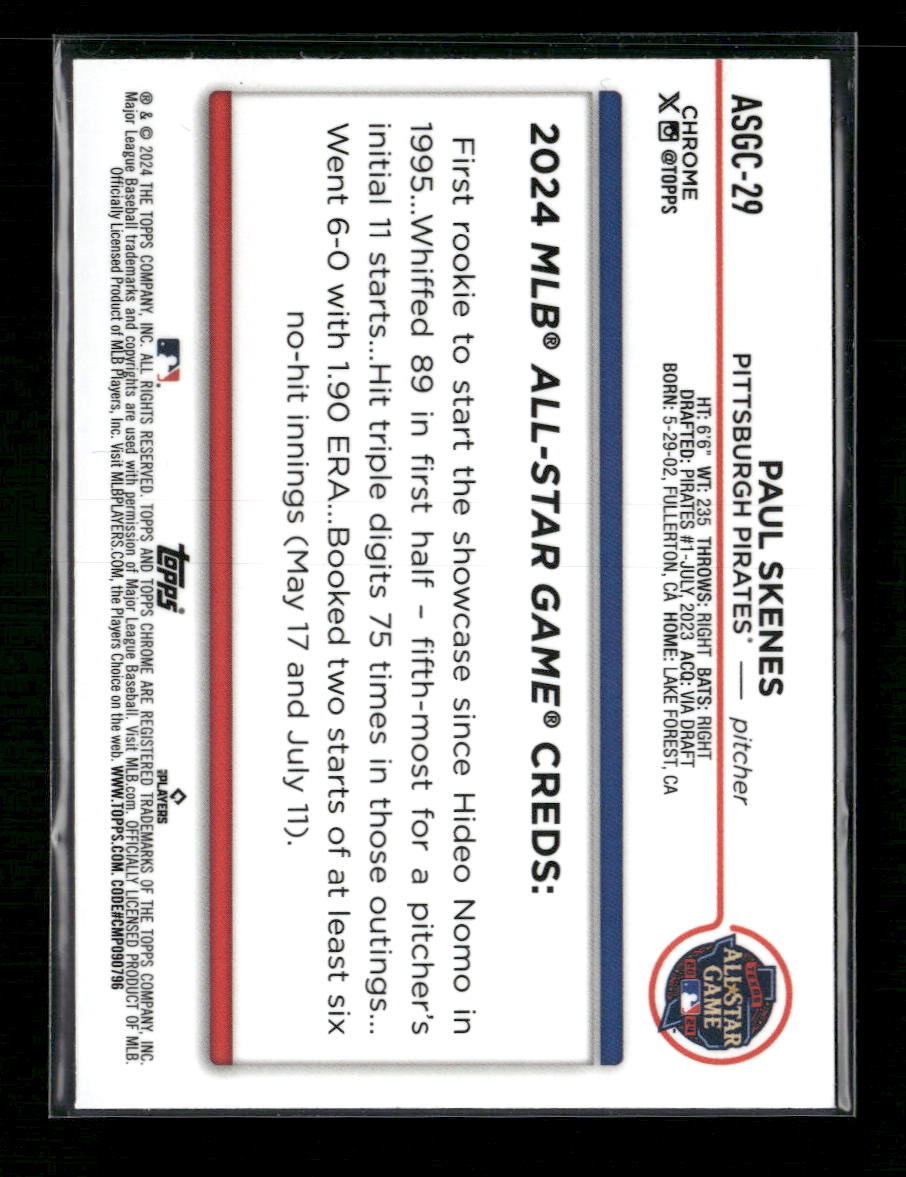 2024 Topps Chrome Update 2024 All-Star Game Chrome Paul Skenes #ASGC-29