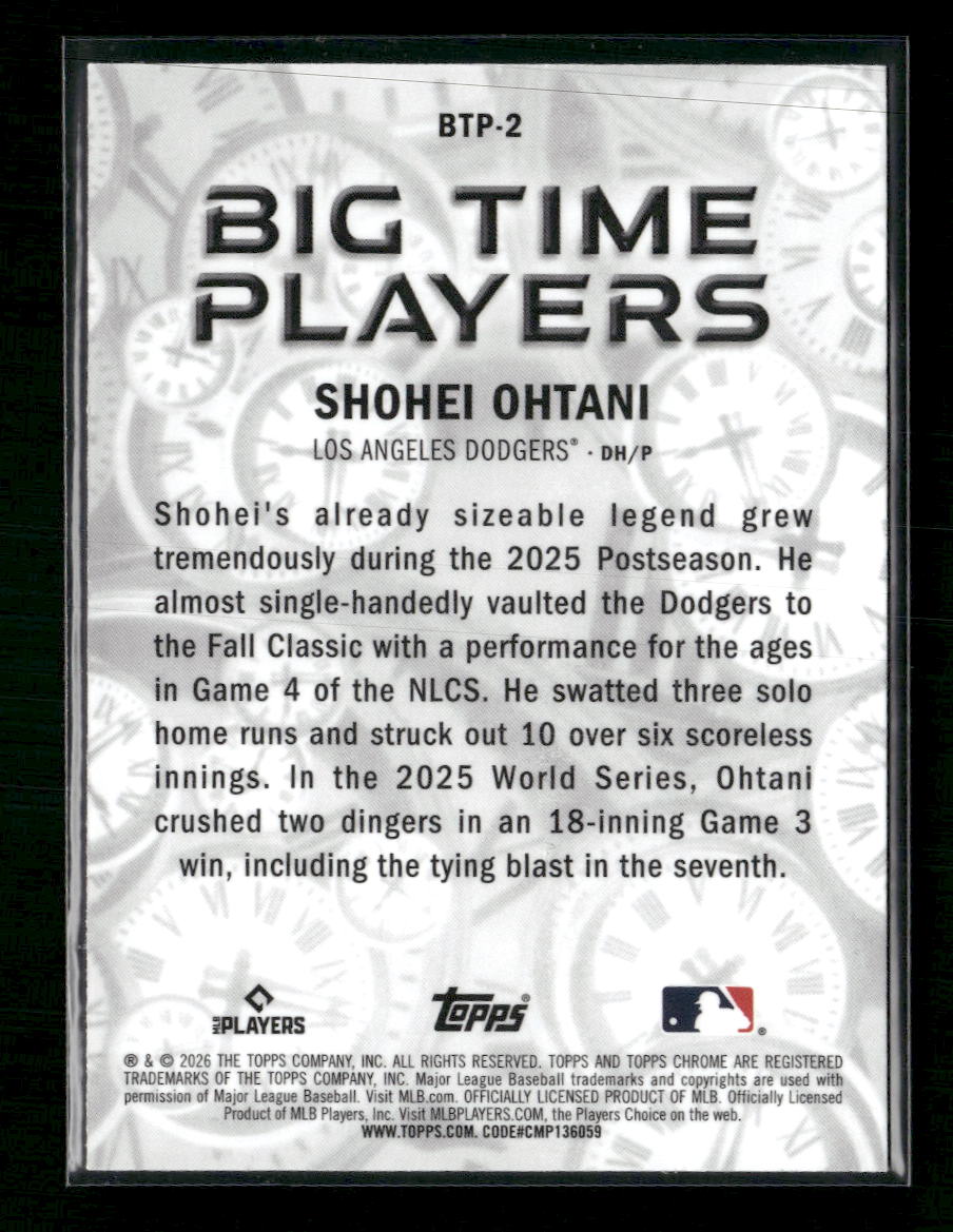 2026 Topps Flagship Collection Big Time Players Shohei Ohtani #BTP-2