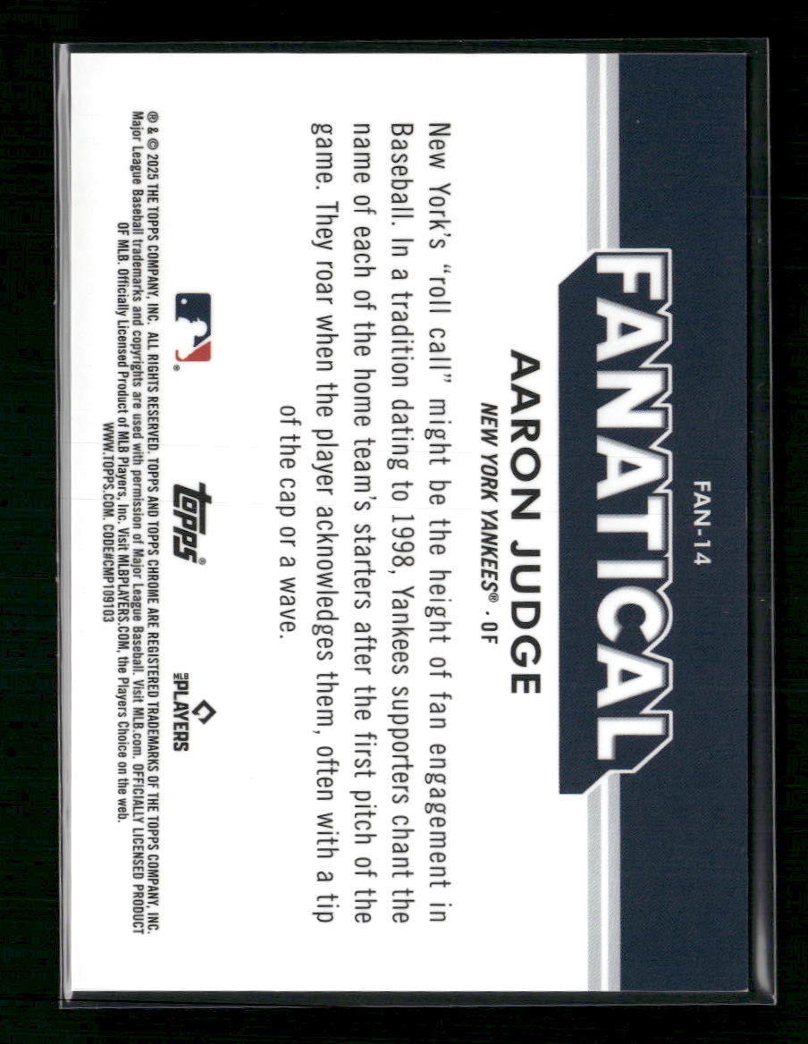 2025 Topps Chrome Fanatical Aaron Judge #FAN-14