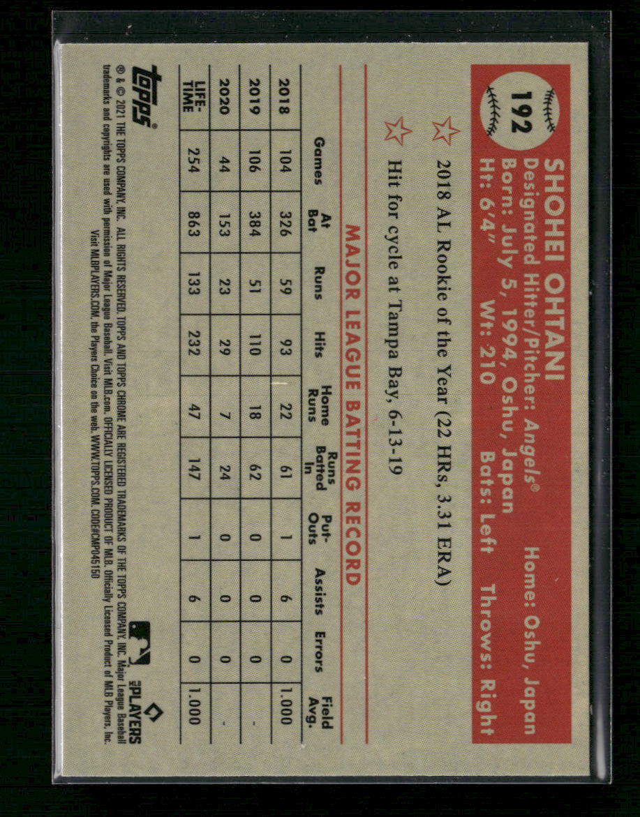 2021 Topps Chrome Platinum Anniversary Shohei Ohtani #192