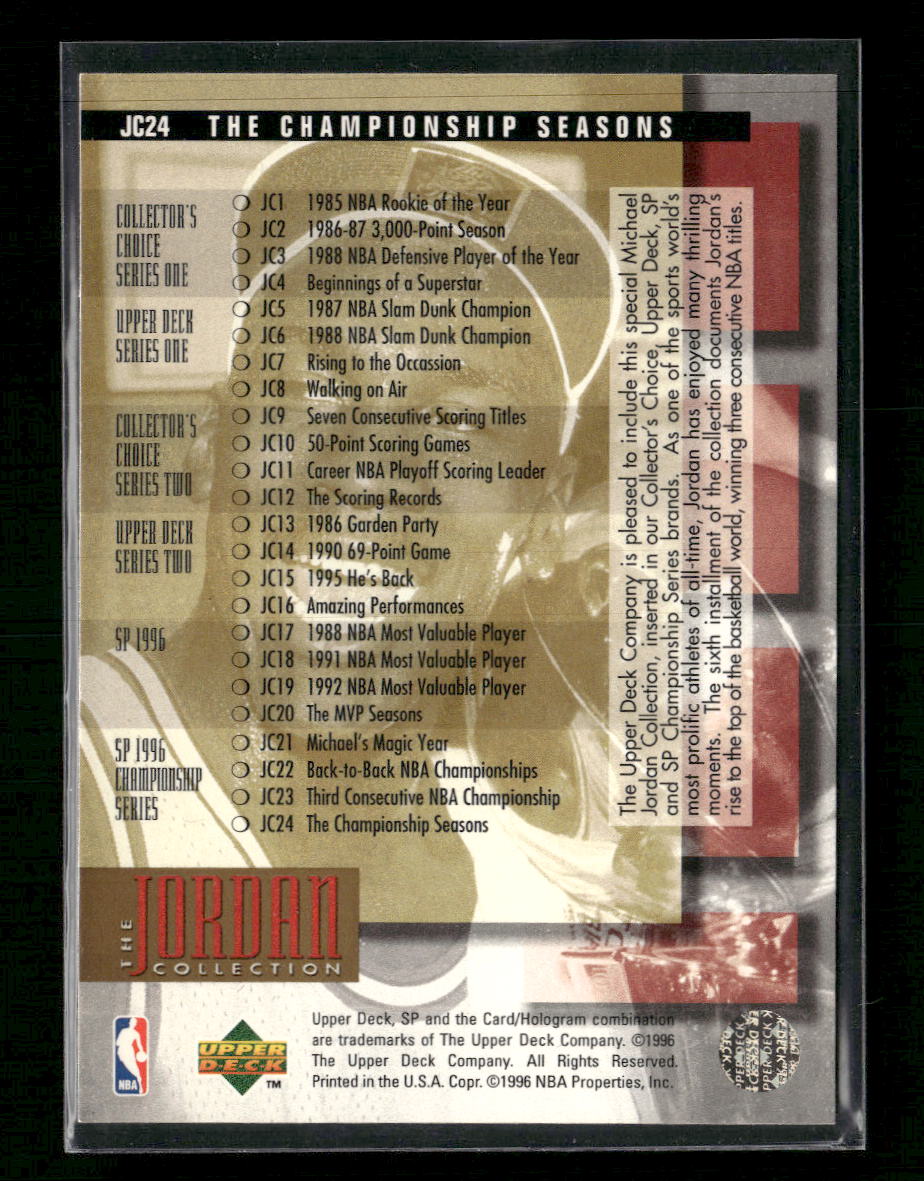 1995-96 SP Championship The Jordan Collection Michael Jordan #JC24