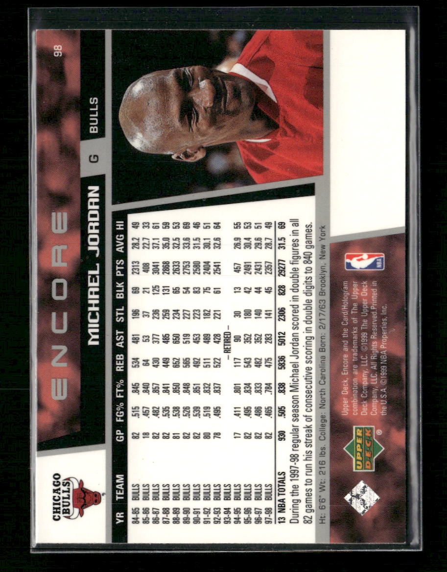 1998-99 Upper Deck Encore Michael Jordan #98