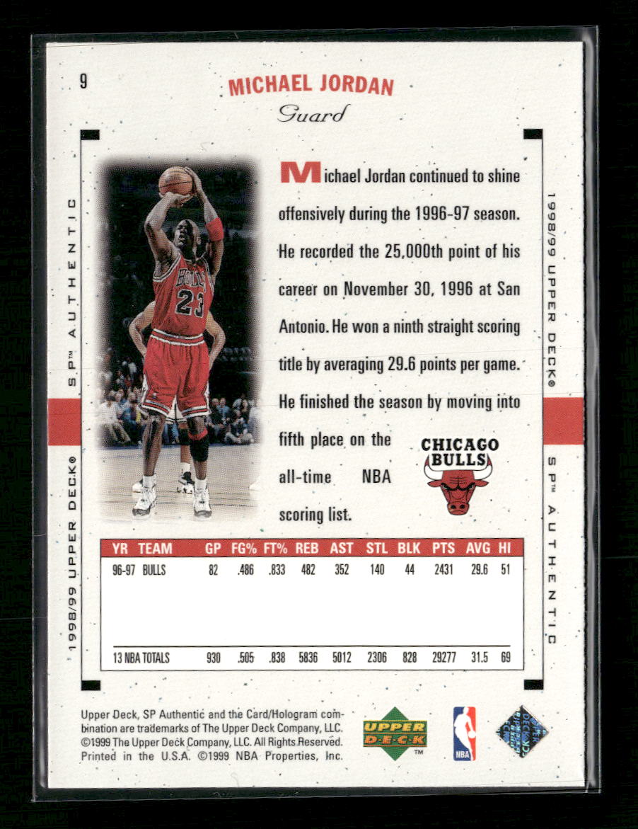 1998-99 SP Authentic Michael Jordan #9