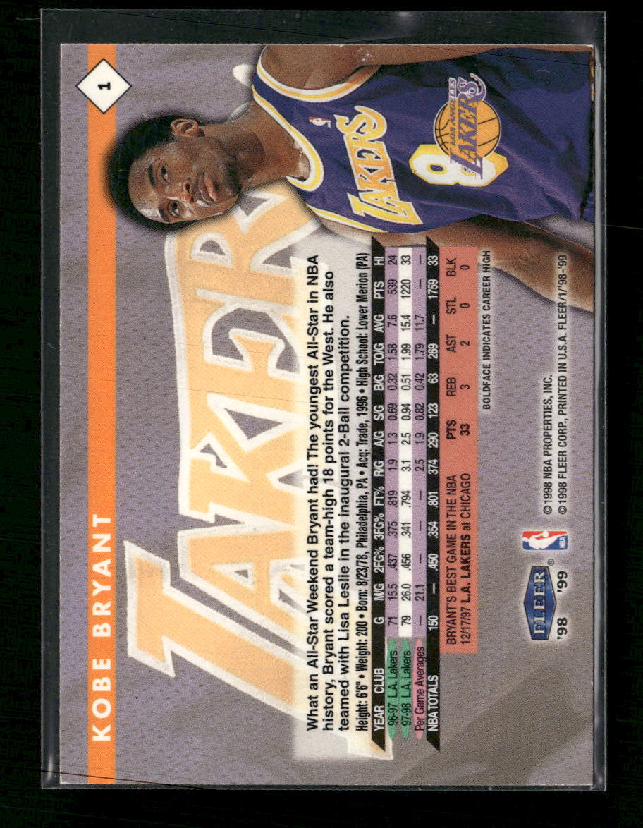 1998-99 Fleer Tradition Kobe Bryant #1