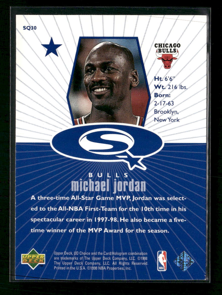 1998-99 UD Choice StarQuest Blue Michael Jordan #SQ30