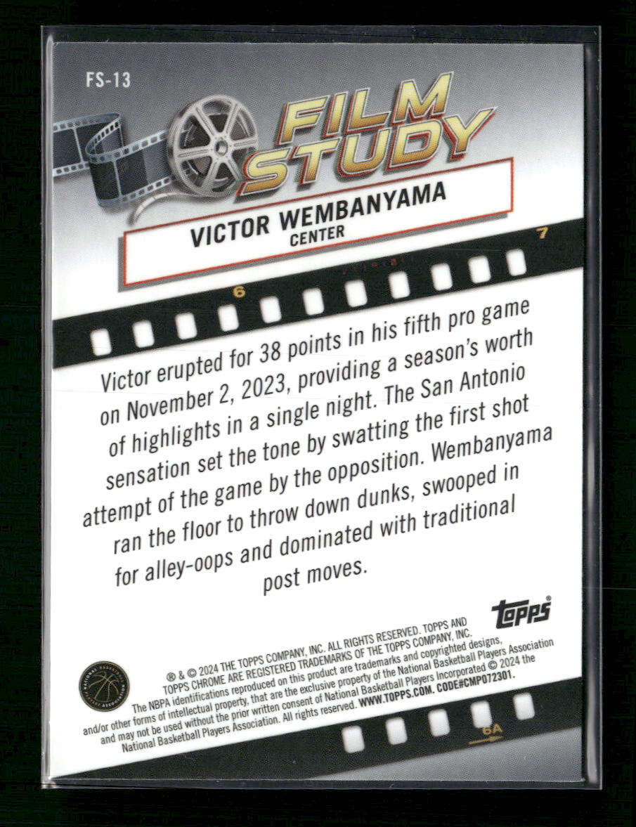 2023-24 Topps Chrome Film Study Victor Wembanyama #FS-13