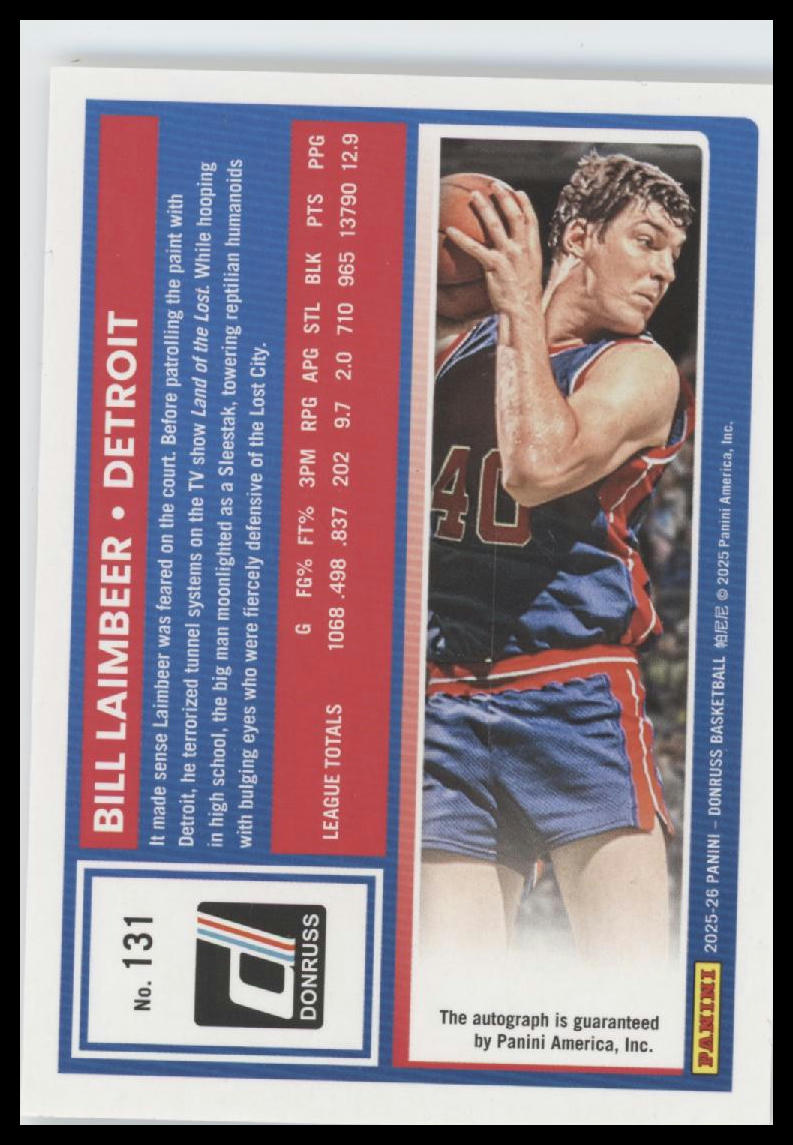 2025-26 Donruss Bill Laimbeer #131