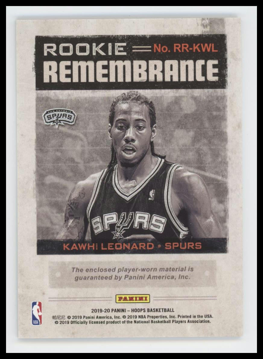 2019-20 Hoops Rookie Remembrance Kawhi Leonard #RR-KWL