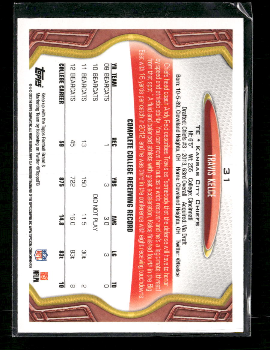 2013 Topps Travis Kelce Rookie #31