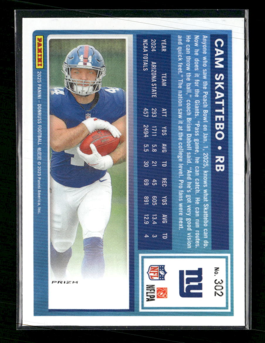 2025 Donruss Optic Rated Rookies Preview Red Pandora Cam Skattebo Rookie #302