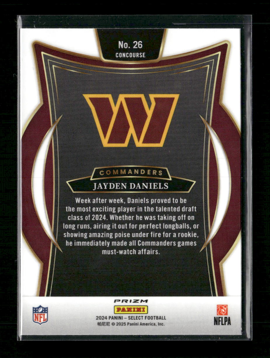 2024 Panini Select Black & Red Prizm Shock Jayden Daniels Rookie #26