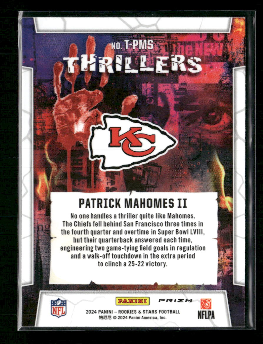 2024 Panini Rookies & Stars Thrillers Red Plaid Patrick Mahomes II #T-PMS