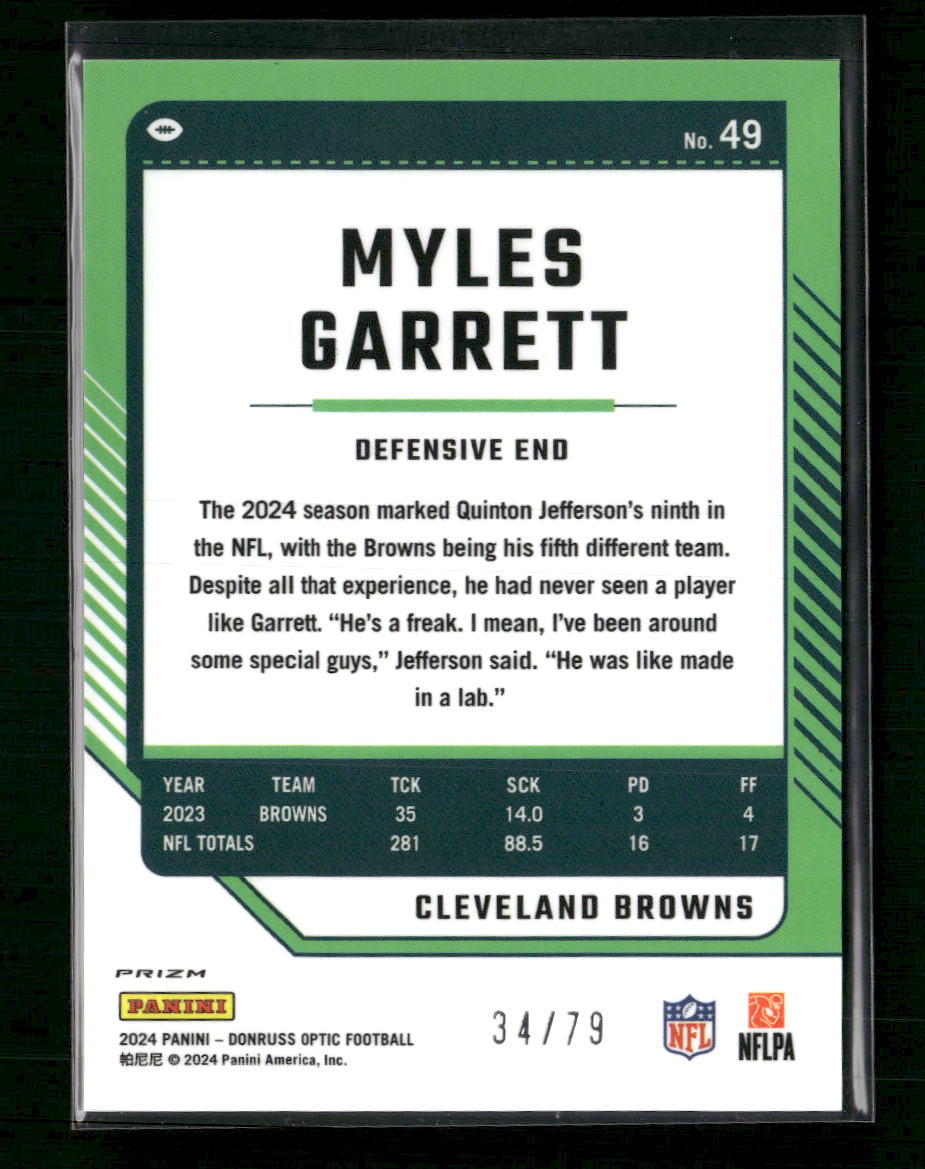 2024 Donruss Optic Orange Scope Myles Garrett #/79 #49