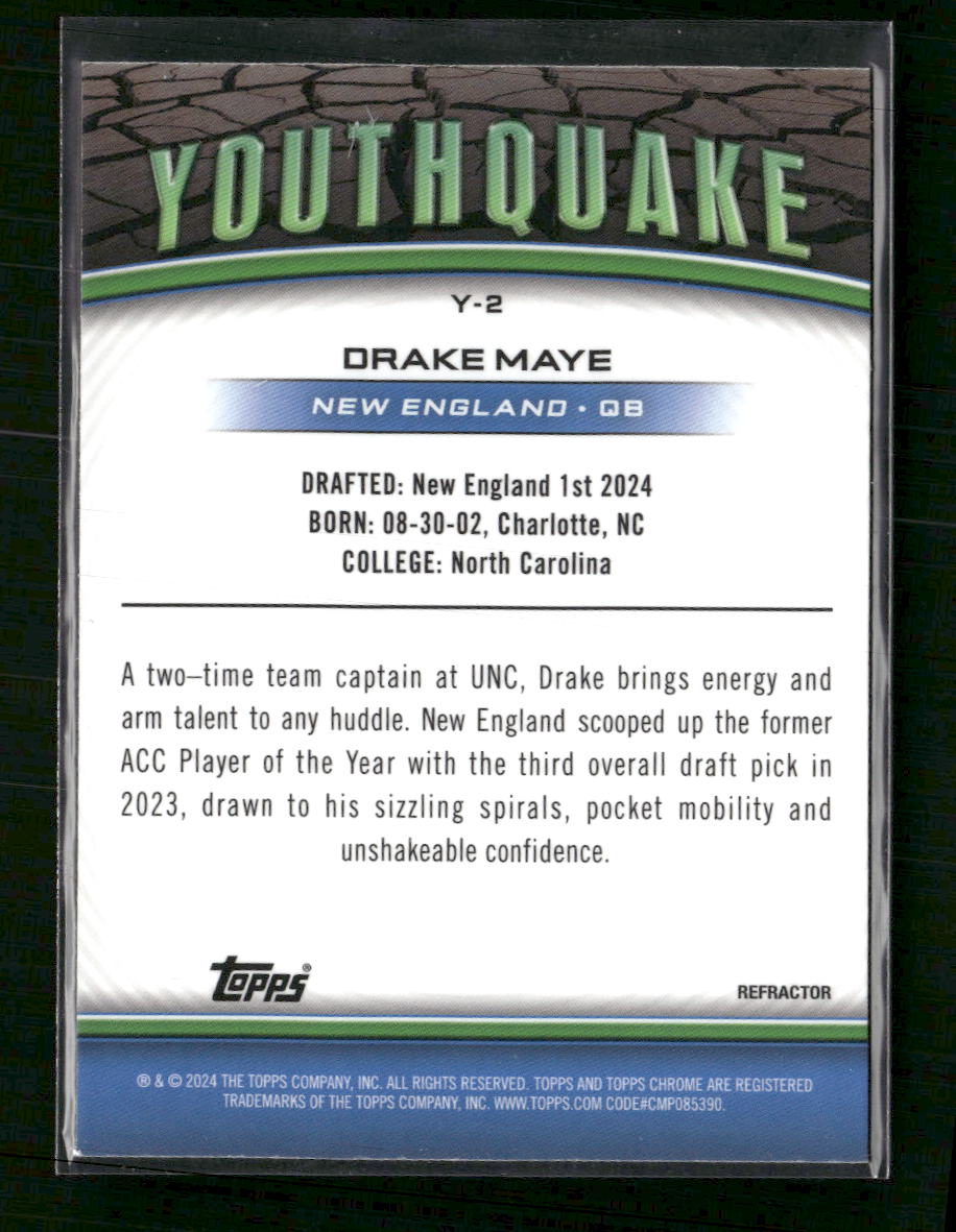 2024 Topps Chrome Youthquake Refractor Drake Maye #Y-2