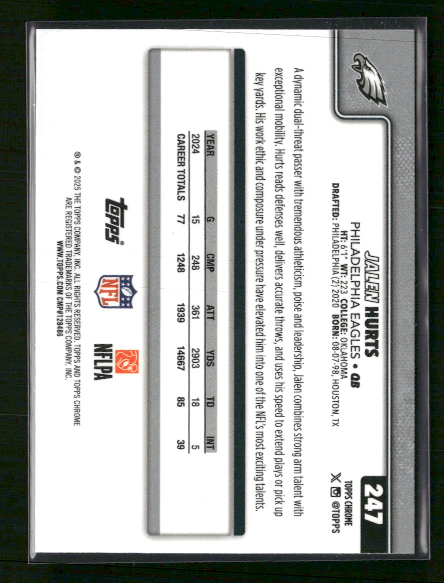 2025 Topps Chrome Jalen Hurts #247b
