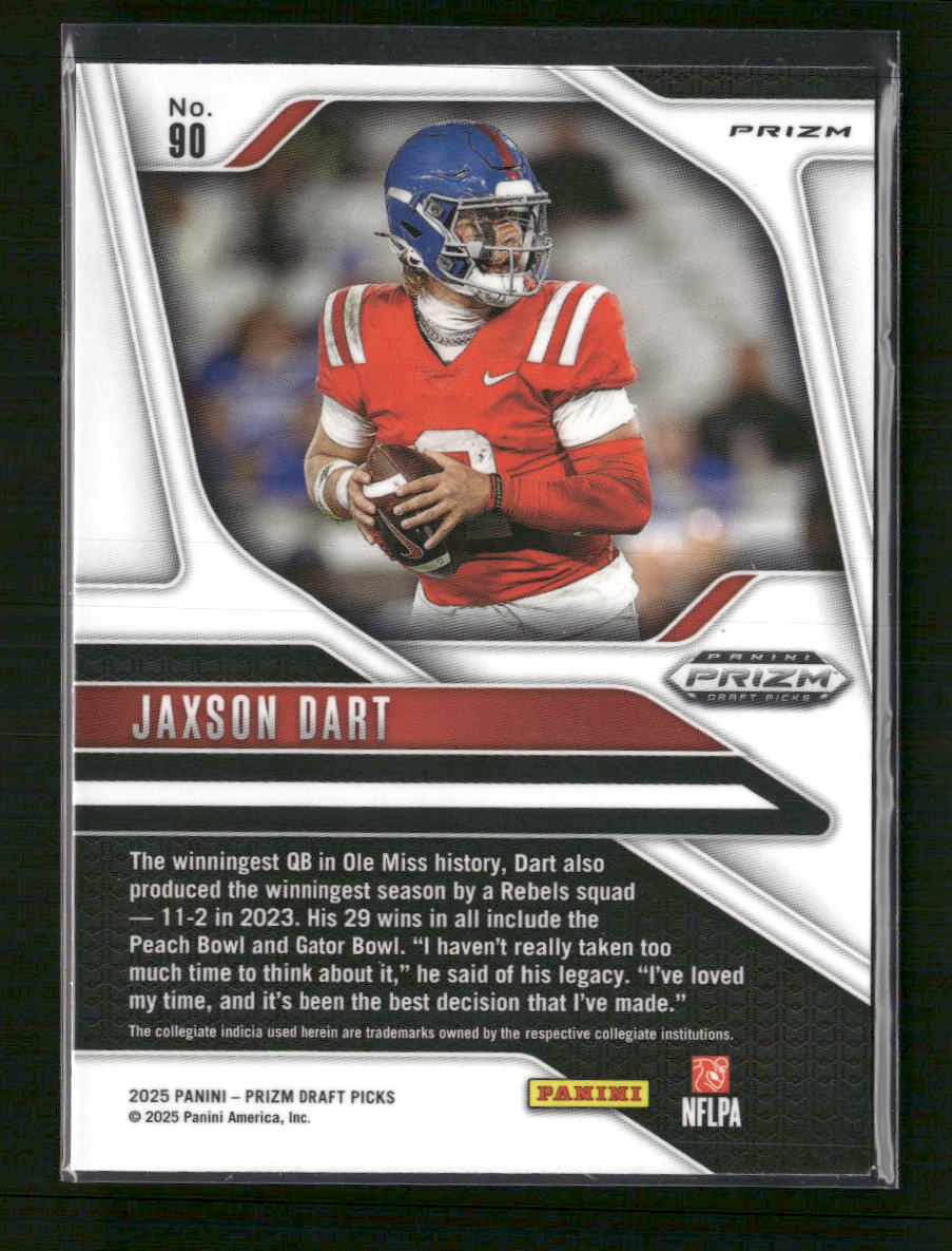 2025 Panini Prizm Draft Picks Prizms Red Ice Jaxson Dart #90